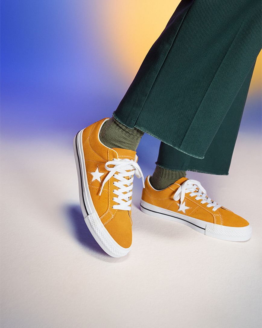 Pánské Skate Boty Converse One Star Pro Zlaté Oranžové Bílé Černé | CZ OSGD63